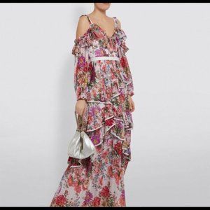 Needle & Thread ruffle cold shoulder maxi dress in